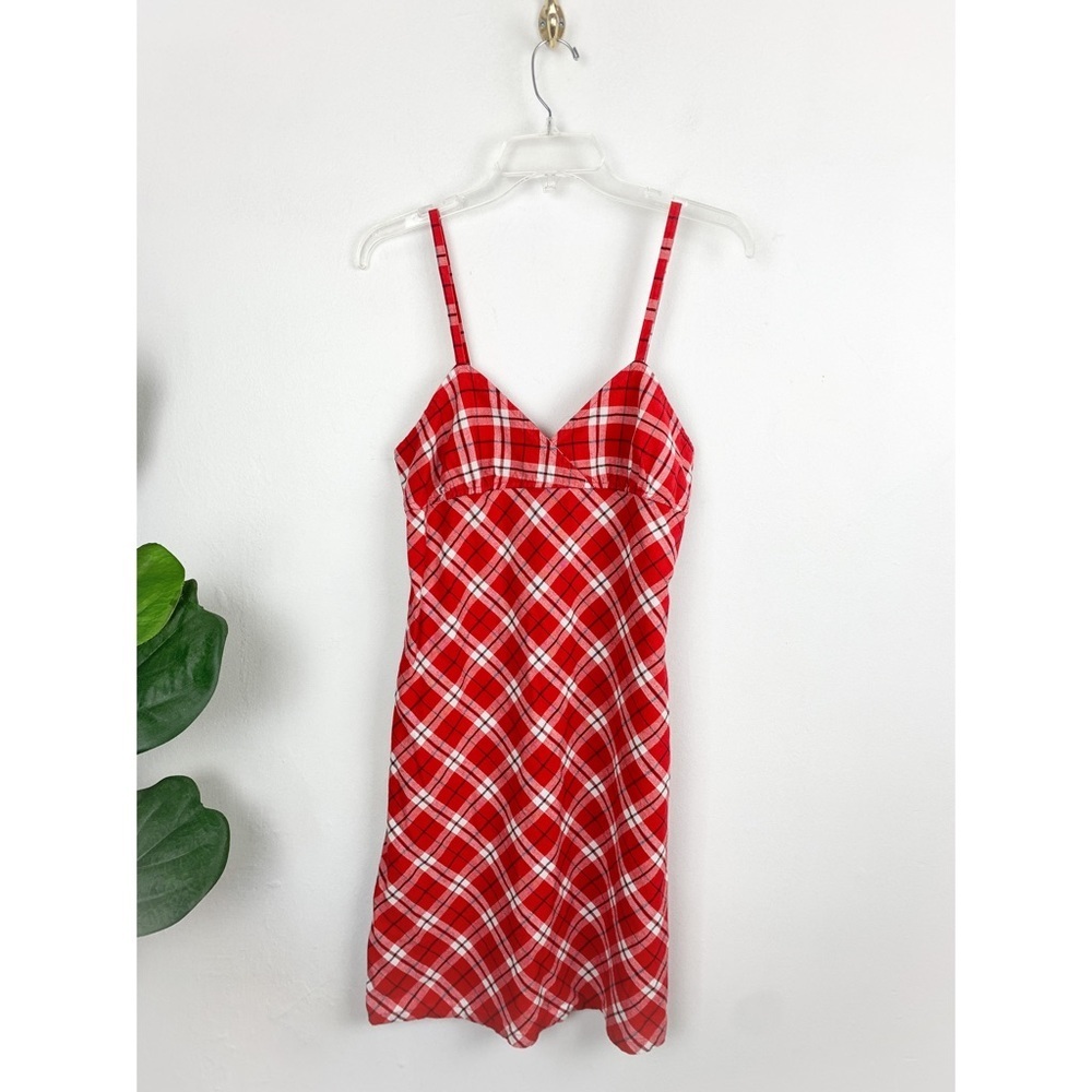 VTG 90’s Giorgio Fiorlini Red Picnic Plaid Dress Sz 8